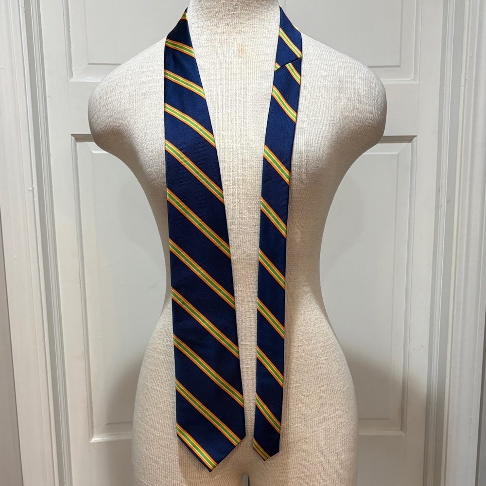 J Crew 100% silk blue, orange, and green tie